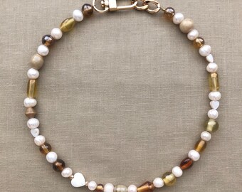 Citrine Pearl gold crystal healing stones necklace birthday graduation wedding engagement gift love peace positive energy jewelry happiness