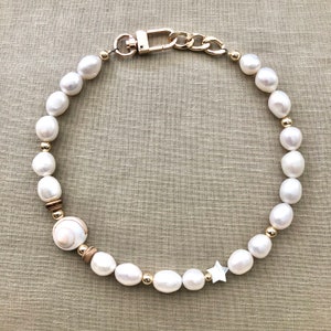 Large shell beach summer jewelry viral trending statement necklace pearl gold bead necklace wedding bridesmaid birthday graduation gift tj