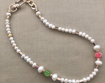 Birthday gift Fun summer pearl jewelry necklace smiley face happy bracelet graduation wedding bridesmaid present gold charms friendship