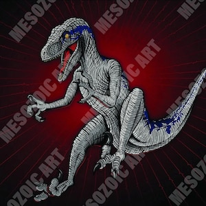 Jurassic World - Velociraptor Blue - Dinosaur instant digital prints