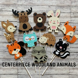 Woodland baby shower decorations boy girl, girl boy woodland baby shower animals animal decorations, woodland deer fox centerpiece decor