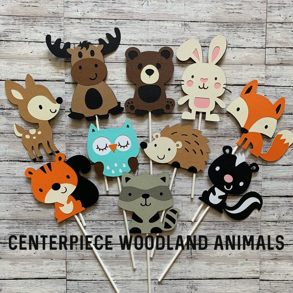 Woodland baby shower decorations boy girl, girl boy woodland baby shower animals animal decorations, woodland deer fox centerpiece decor