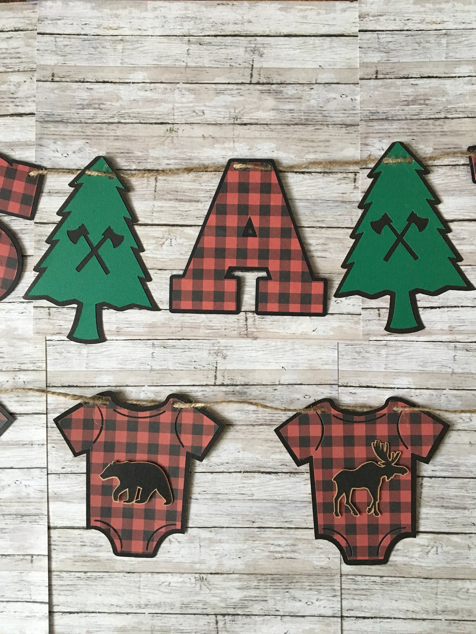 Lumberjack Baby Shower Decorations Lumberjack Onesie Banner Etsy