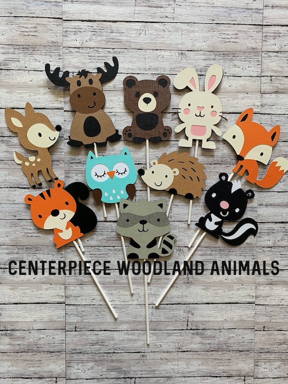 woodland animal baby shower centerpieces