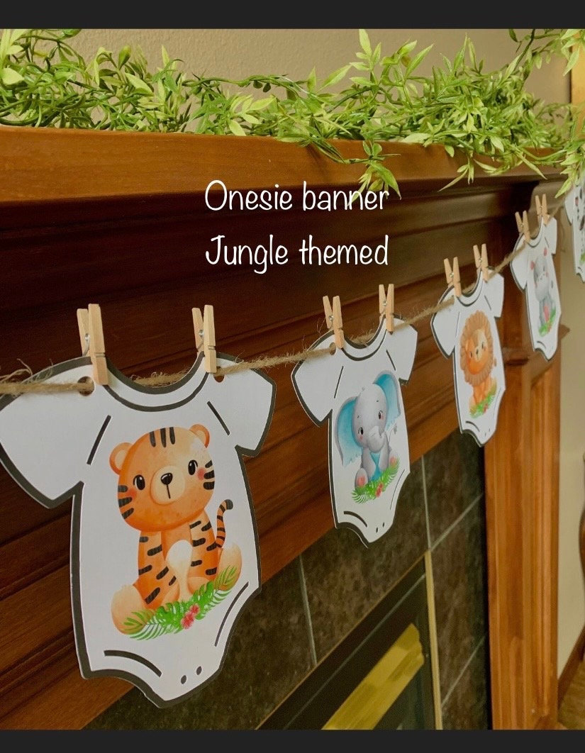 Baby Shower Onesie Banner PREMADE Baby Onesie Banner For Baby Girl