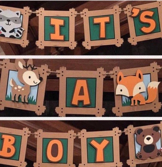 Woodland Animal Baby Shower Banner Woodland Animal Baby Etsy