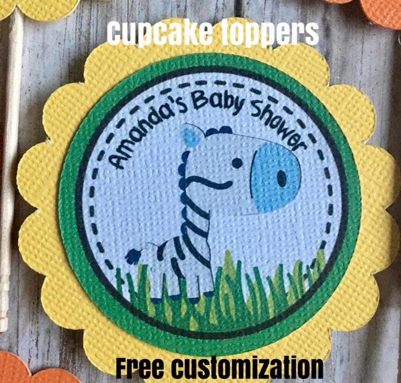 Jungle Baby Shower Cupcake Topper Decorations Baby Shower Etsy