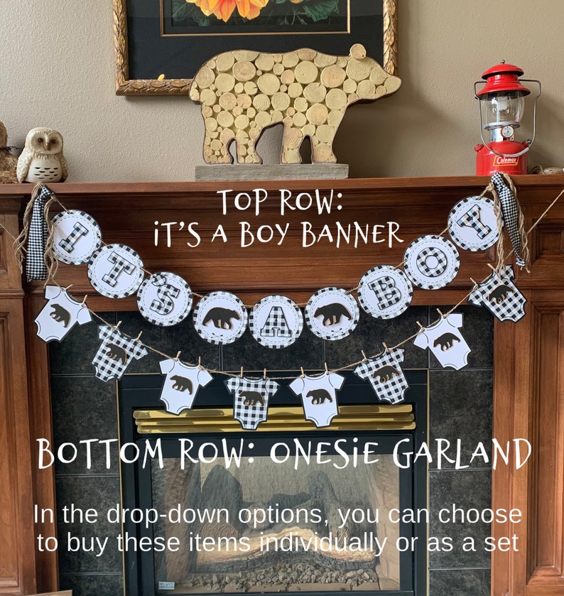 Black and White Lumberjack Baby Shower Decorations Black and Etsy