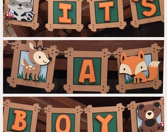 woodland animal baby shower banner, woodland animal baby shower decoration, woodland baby shower decorations, forest animal garland, swag