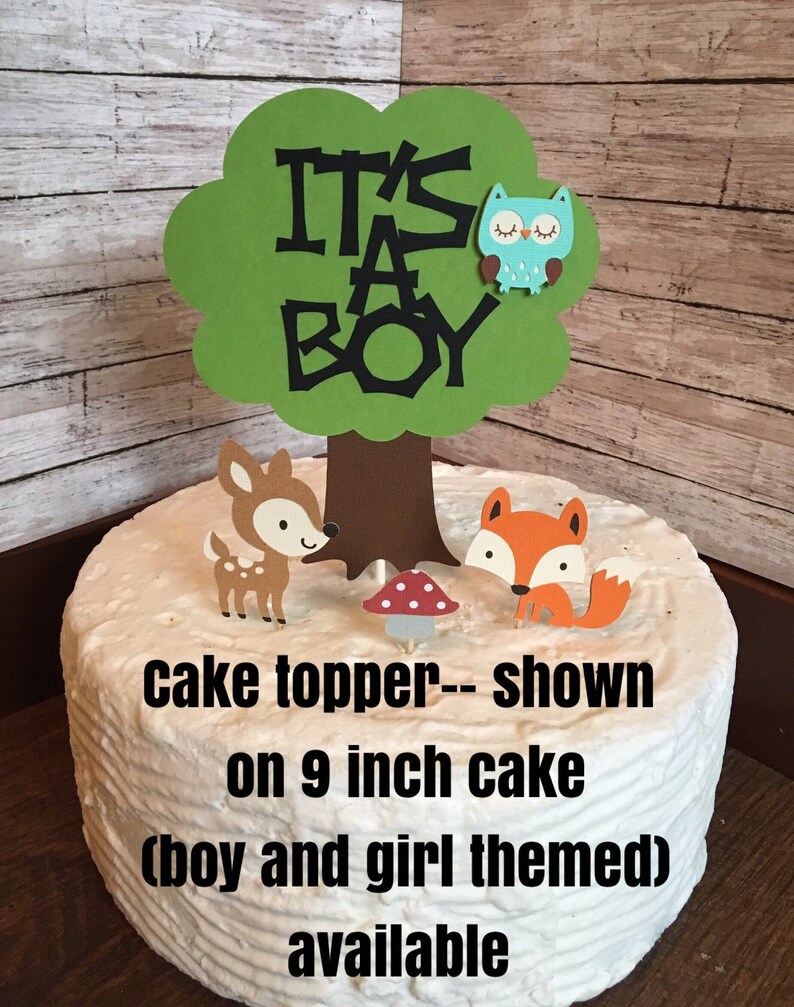 Woodland Baby Shower Cake Topper Decorations Woodland Animal Etsy Woodland Baby Shower Cake Topper Decorations Woodland Animal Etsy
