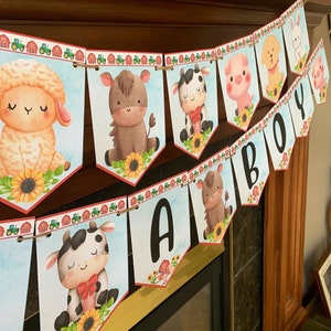 Farm Themed Baby Shower Decorations, Farm Animals Baby Shower Banner ...