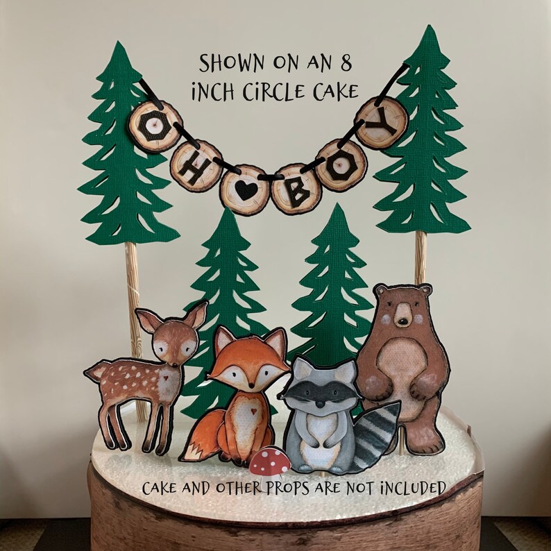 Woodland Cake Topper Woodland Themed Cake Topper Woodland - Etsy