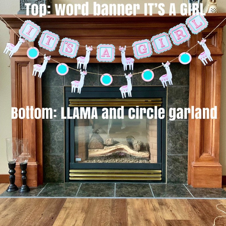 Llama Baby Shower Decorations Its a Girl Llama Baby Shower Etsy