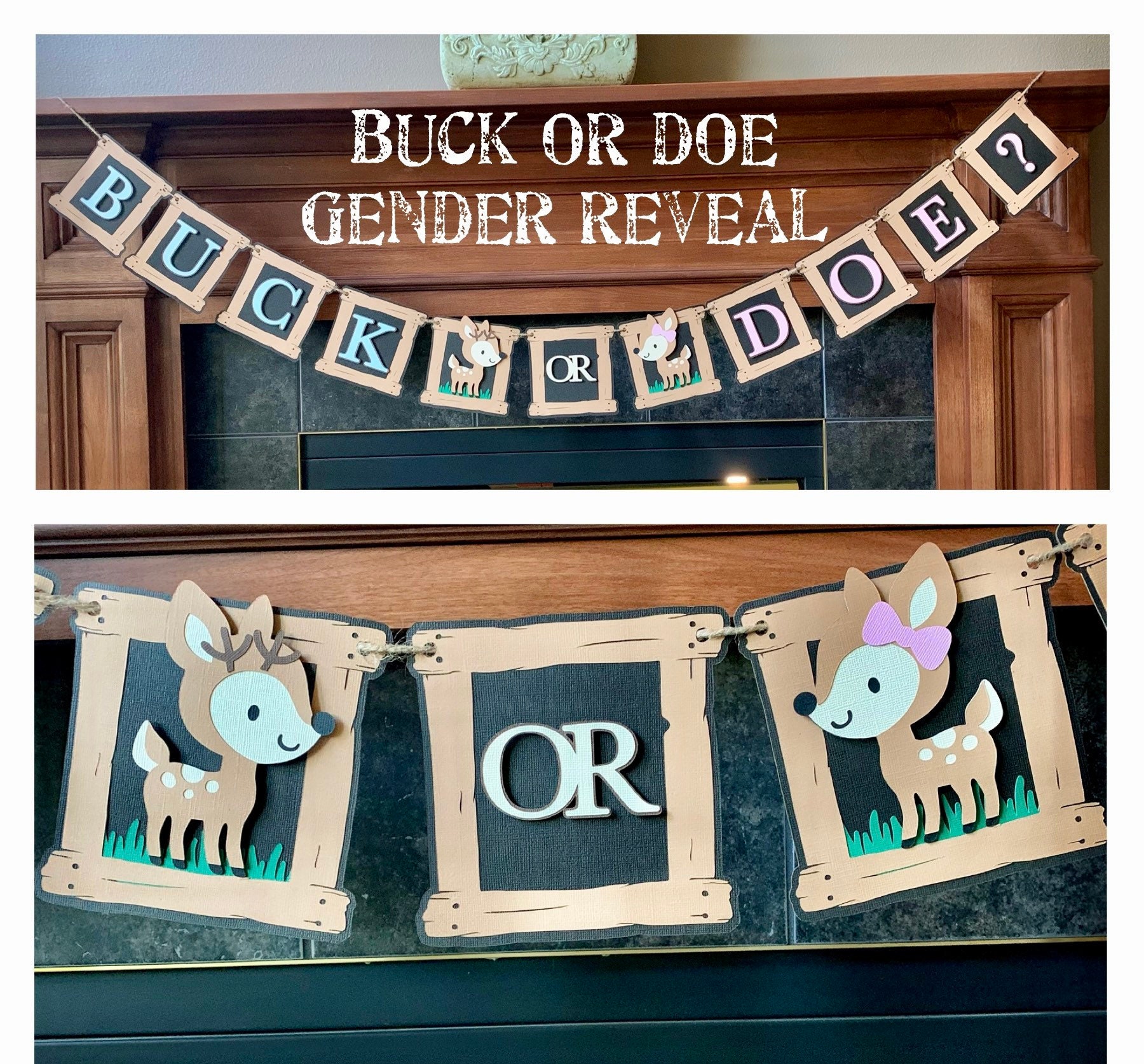 Gender Baby Reveal Buck or Doe Party Banner Buck or Doe Etsy