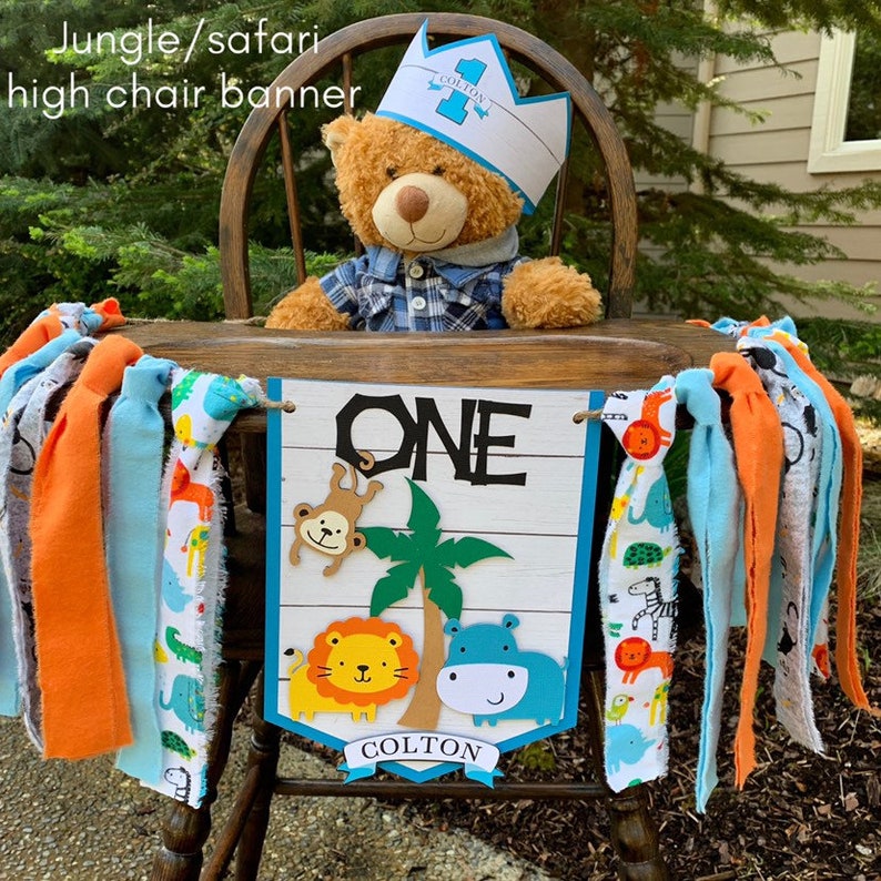 Boy Jungle Safari 1st First Birthday Cupcake Toppers Jungle Etsy