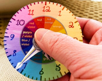 DIY Color Wheel Clock Fidget Spinner: Printable Time Learning Activity (PDF Pattern) for Parents  Students Child Learning Teacher Teaching