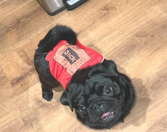 Pug Belly Band Sewing Pattern Dog Diaper Wrap Pet Training PDF Download Male Bellyband Large Toy Breed Incontinence Shelter A4 Letter PDF
