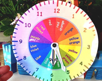 Color Wheel Clock Printables: Telling Time Educational Tool (PDF Download) 1 360 Degrees Protractor 1 Child Friendly Learning Tool