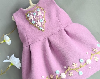 American Girl Doll Dress – Handmade Embroidered Outfit – Fits 18 Inch Dolls – Doll Clothing Gift