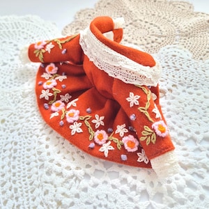 Embroidered Flower Coat for Blythe, Pullip, Momoko 12-inch Dolls