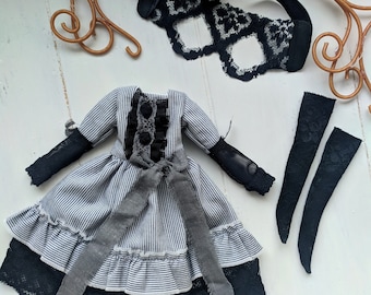 Gotycki zestaw ubrań dla lalki Blythe - strój dla lalki Blythe - zestaw na Halloween dla lalek 12-calowych