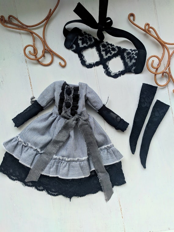 Gothic set of clothes for Blythe doll-outfit for Blythe doll-Halloween Set for 12 inch Dolls