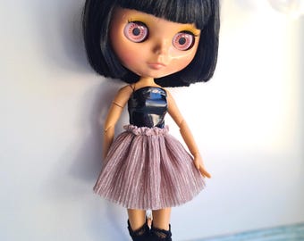Romantic Black & Pink Dress for Blythe Doll