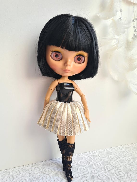 Romantic Black-gold Dress for Blythe Doll - Etsy