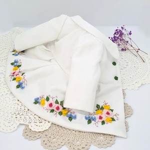 White embroidered Coat for 18 Inch Doll –  Doll Clothes – 18 Inch Doll Outfit – Custom Clothing for American Girl Style Dolls