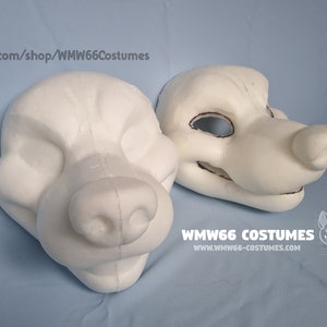 OUDER knorrig hoofd van hondenfoam fursuit