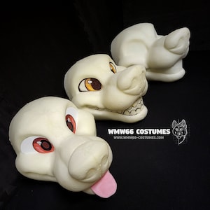 UPDATED Grumpy toony canine fursuit expanding foam head base