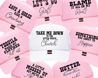 Nashville Bachelorette Party Bridesmaid Gifts, Matching Trucker hats, Country Song Quotes, Ask for different Color Options, Gifts for Bride