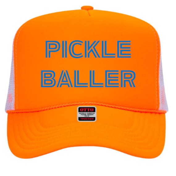 Pink Pickleballer Trucker Hat with Red, Orange & Yellow Buy this Pickleball Trucker Hat - Runway Athletics main image 2