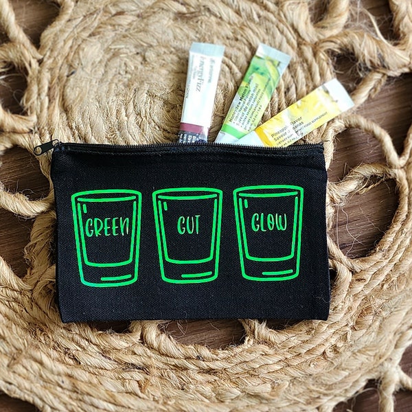 Green, Gut, Glow, Black Canvas Storage Bag, Fizz Stick, Carrying Bag, Travel Bag, Consultant Gift, Bon Babe, 30 Days To Healthy Living