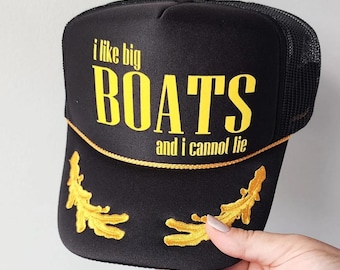 Funny "I Love Motor Boating" Trucker Hat – Adjustable Black Baseball Cap For Men & Women - View #4