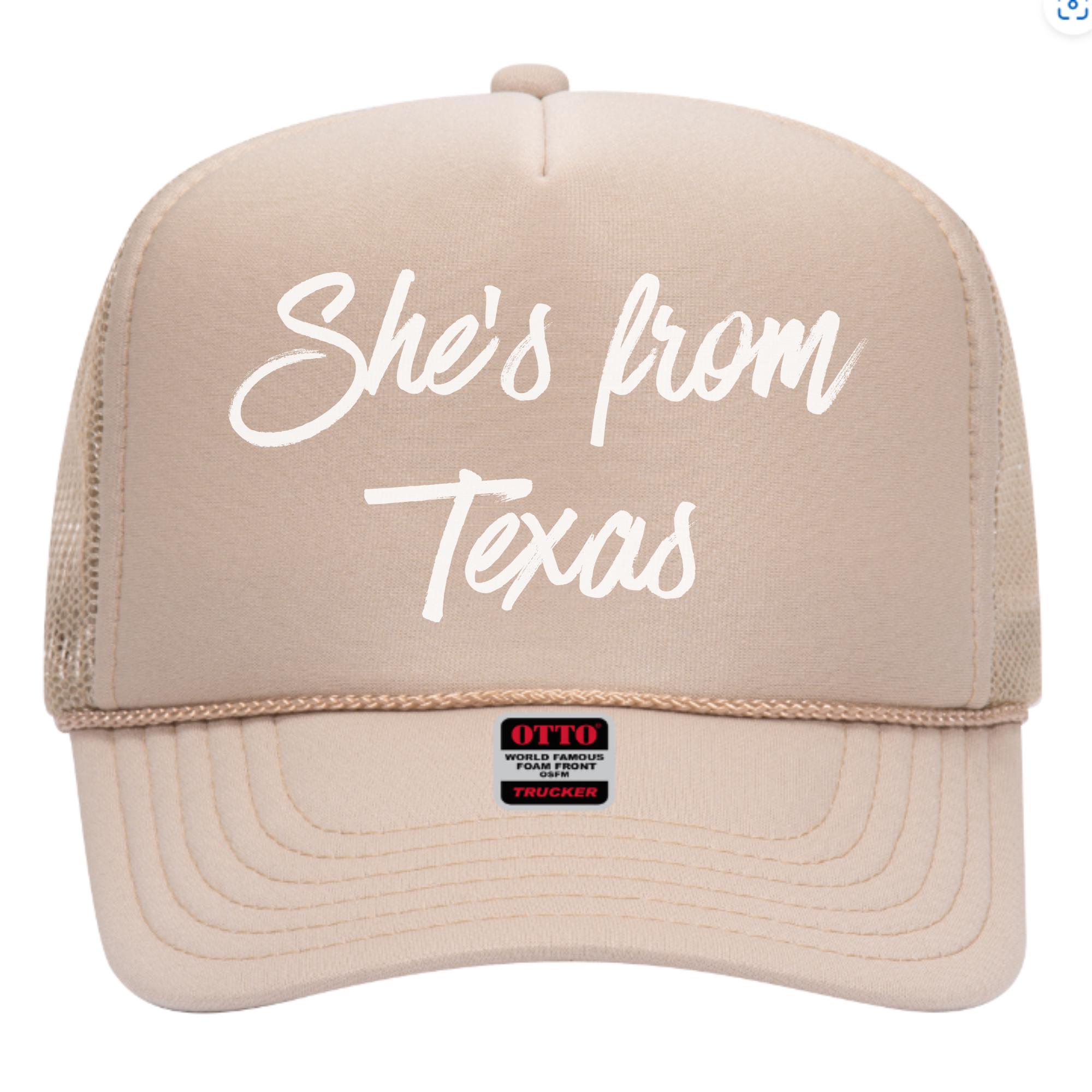 Round Top Texas Big Time Small Beige Trucker Hat FARM TEXAS TRUCKER HAT – Nella Land main image 4