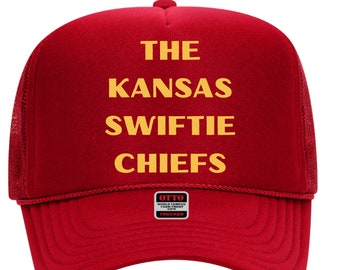 Trendy Football Trucker Hat, Kansas Swifty Chiefs, Superbowl Funny Hat, Game Day Hat Funny Football Hat Sunday Hat for Girlfriend Era's Tour