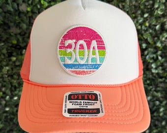 Retro Neon 30A Florida Trucker Hat - Foam Front Snapback