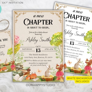 Editable Storybook Baby Shower invitation, Chapter book baby shower book theme gender nuetral baby shower invite instant download