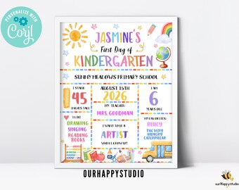 Back to School Sign, Editable First & Last Day Poster B3