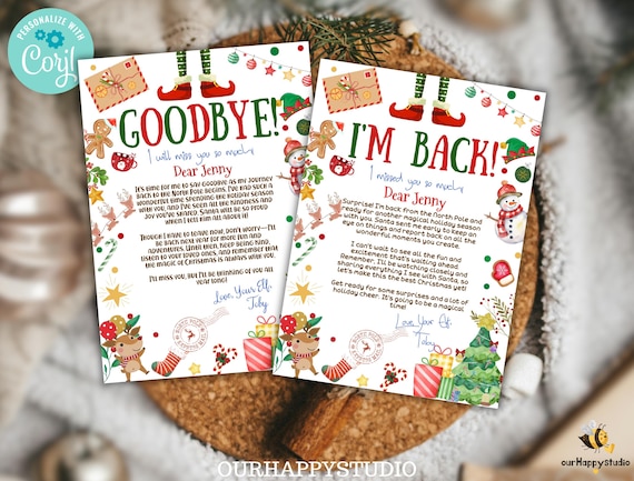 Editable Elf Letter, Elf Arrival Letter, Elf Return, Elf Back Letter Elf I'm back letter Christmas Elf return letter instant download EA3