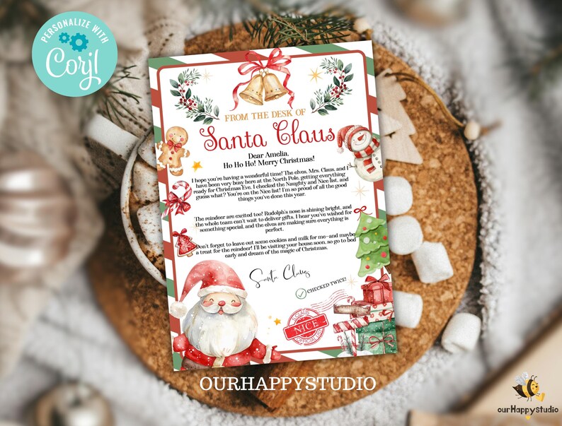 Editable Christmas Eve Box Bundle Letter From Santa Claus, Christmas ...