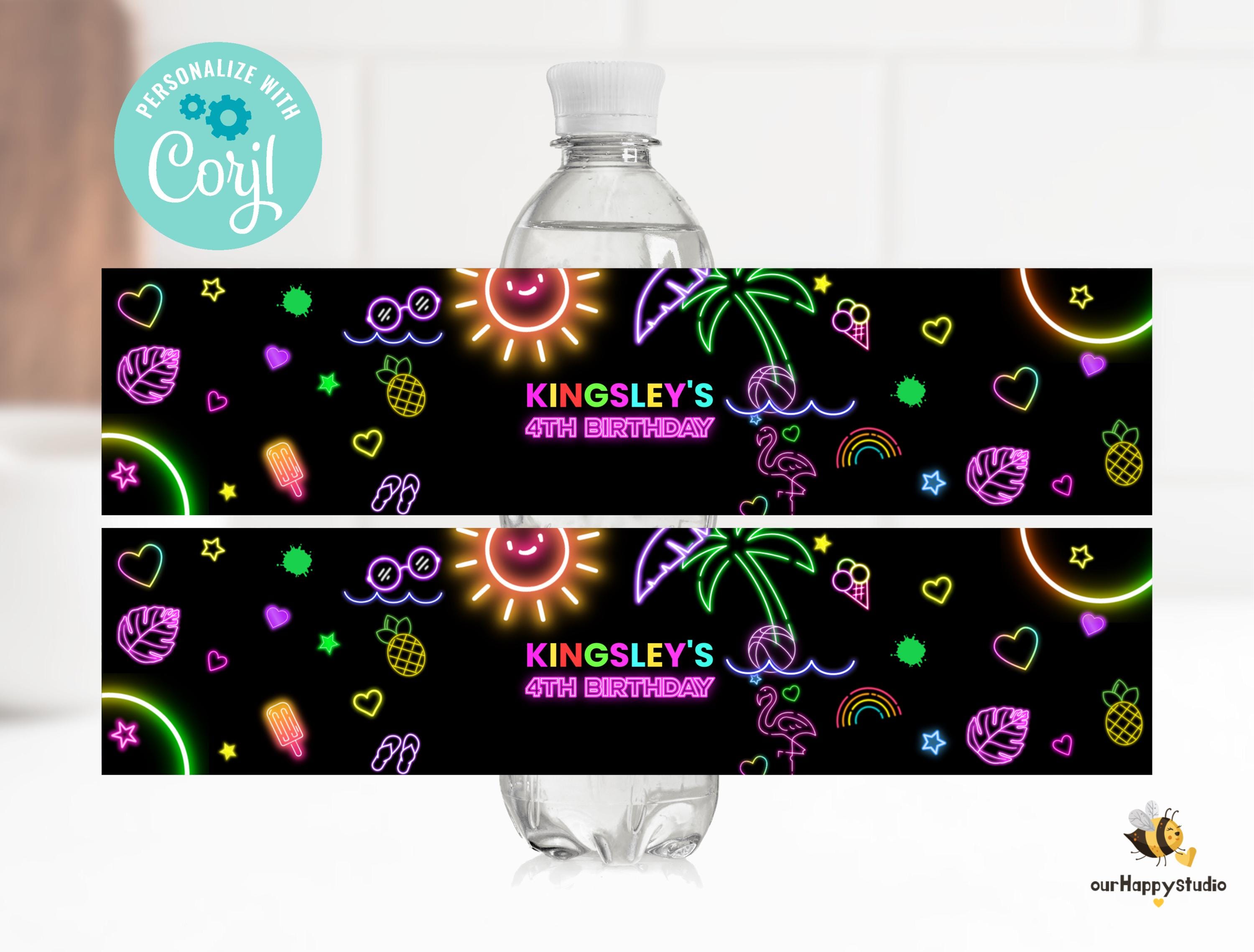 Water Pool Label Editable Pool Party Water Bottle Label, Water Park Birthday Water ...