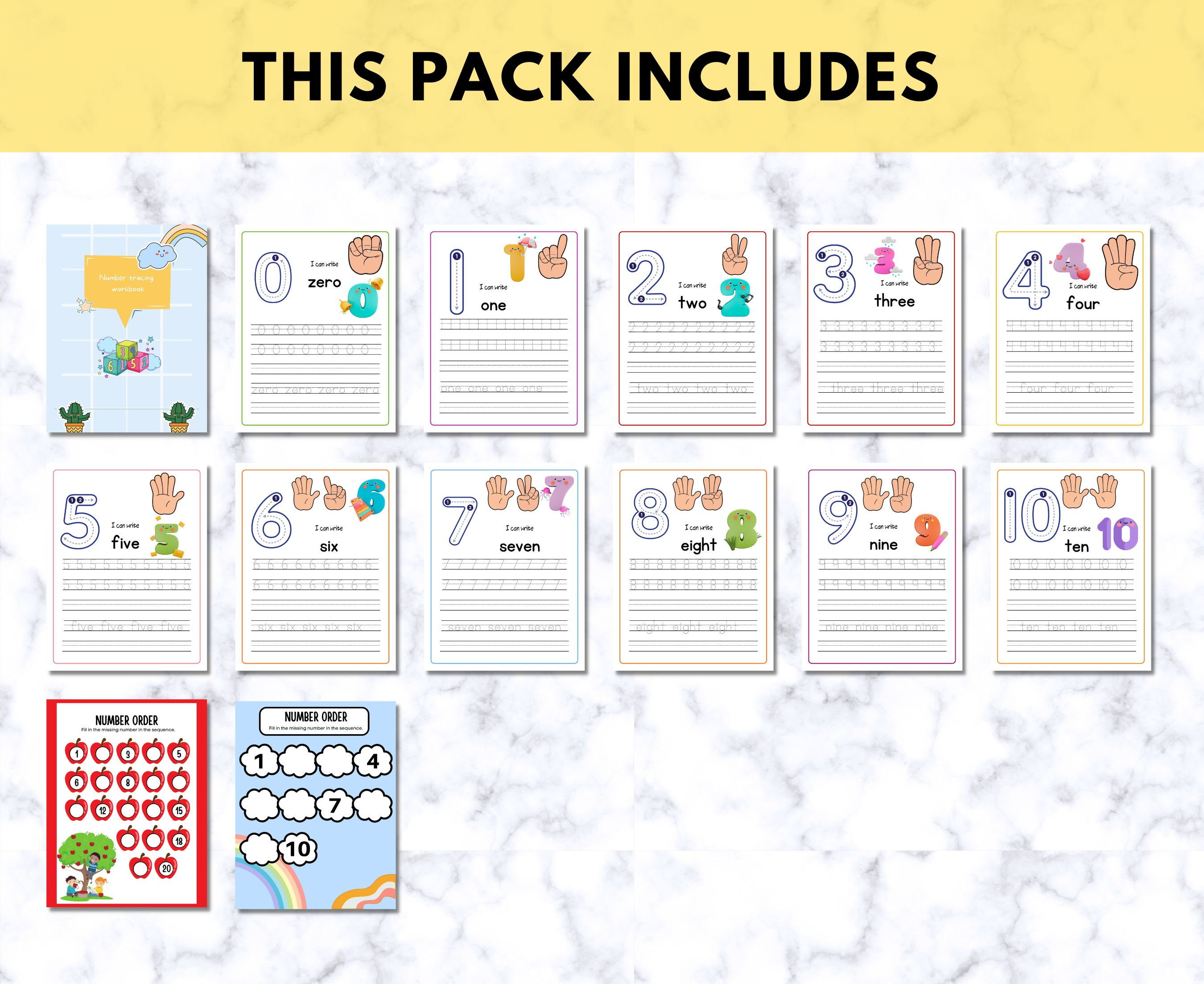 Printable Number Tracing Printable Handwriting Worksheet. - Etsy