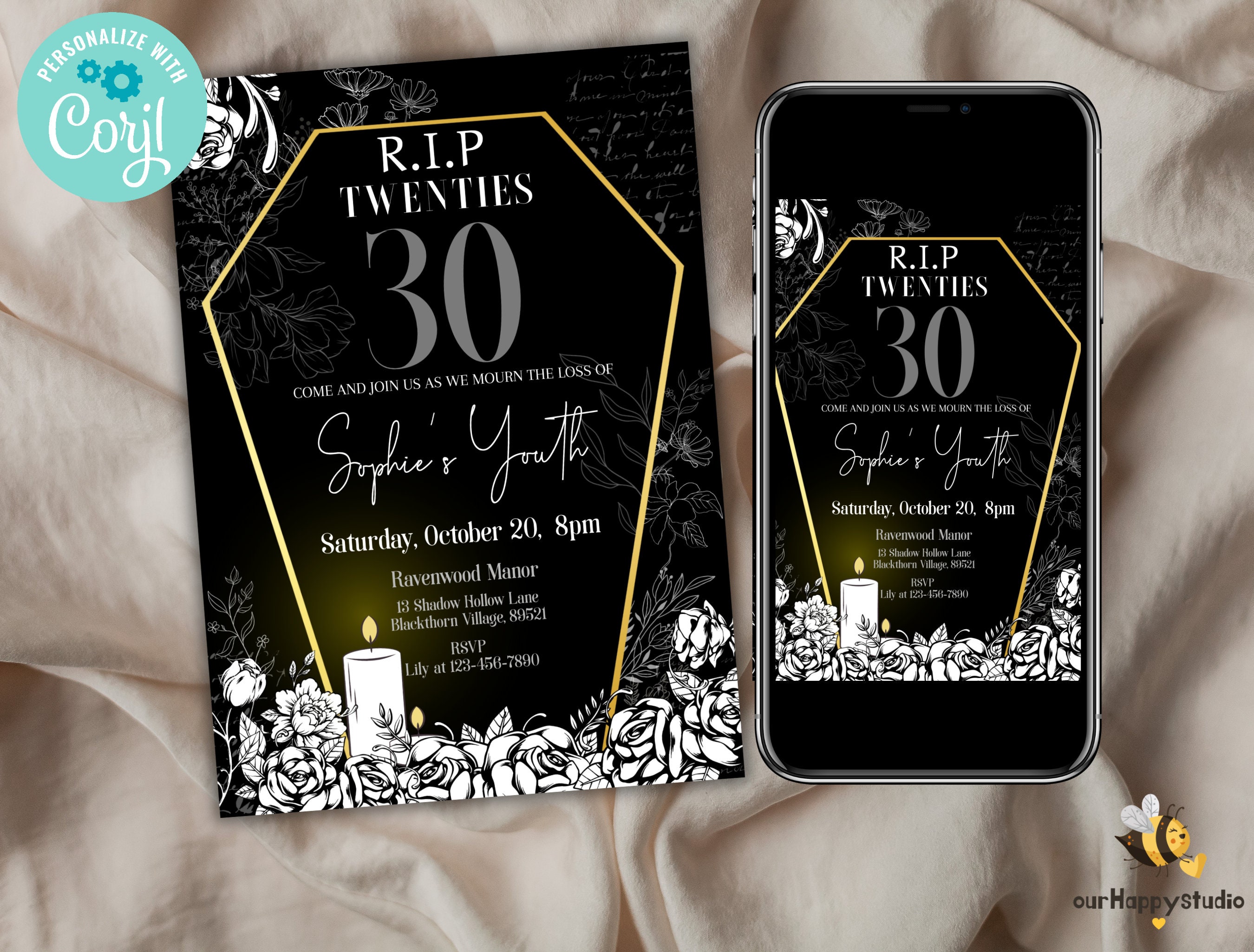 Editable RIP to My 20s Birthday Invitation Death to My Youth 30th Party ...