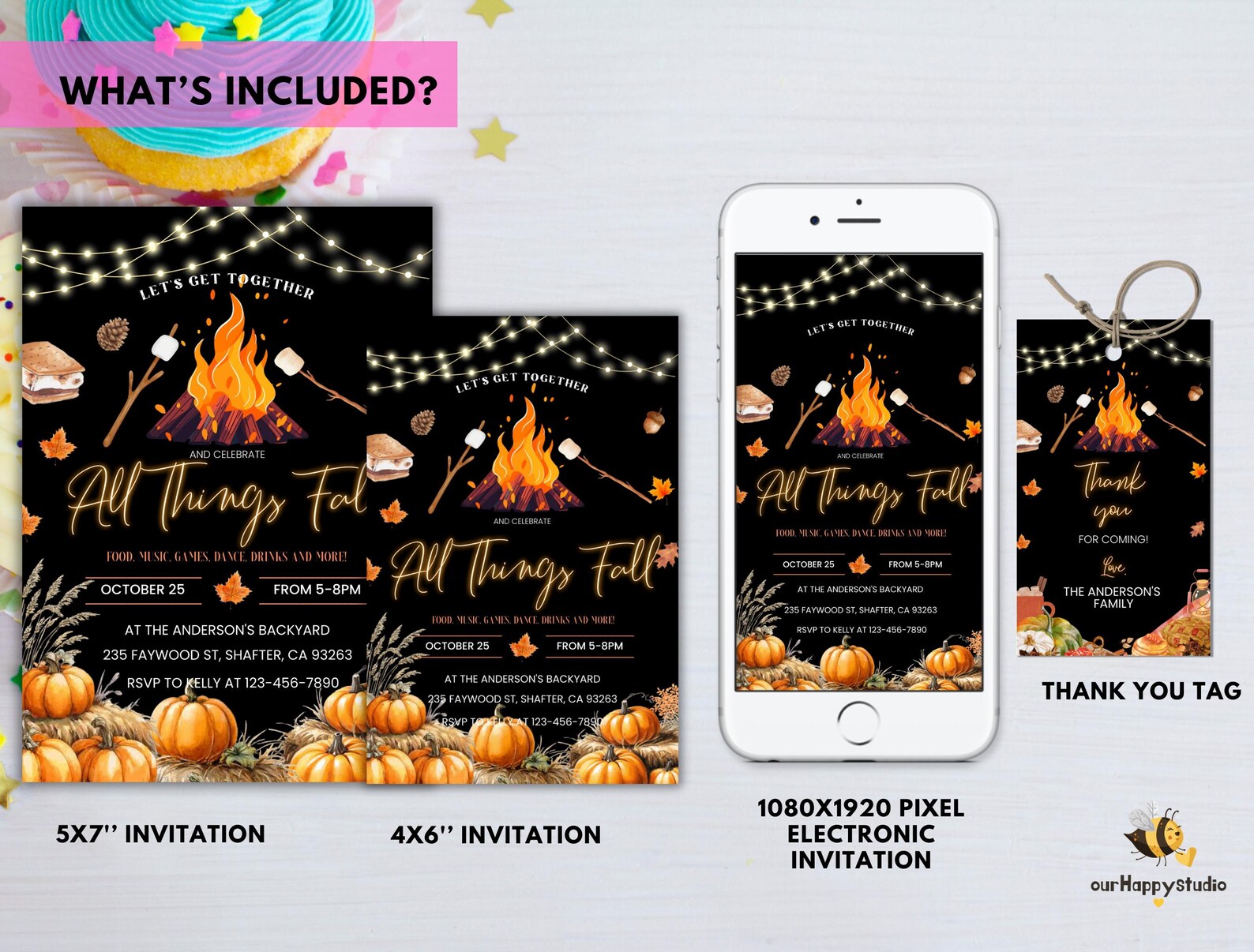 Editable Fall Party Invitation, All Things Fall Text Invitation, Fall ...