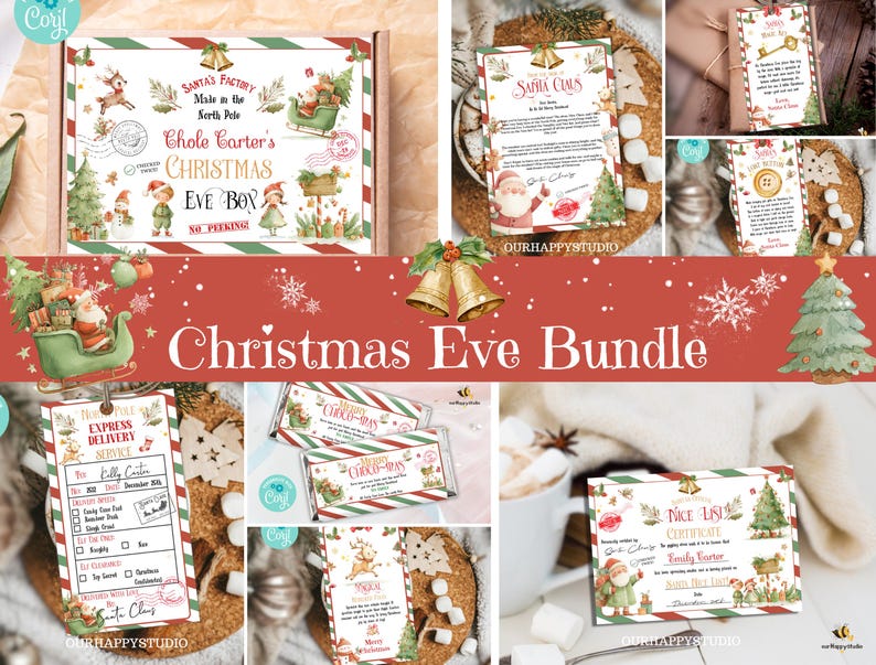 Editable Christmas Eve Box Bundle Letter From Santa Claus, Christmas ...