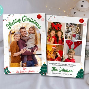 Editable Christmas Card Template, Christmas Photo card template, Holiday card template, Merry Christmas card, Holiday card template 02