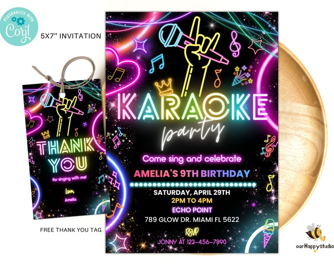 Rock Star Birthday Party Invitation // DIY Custom Printable Invite ...