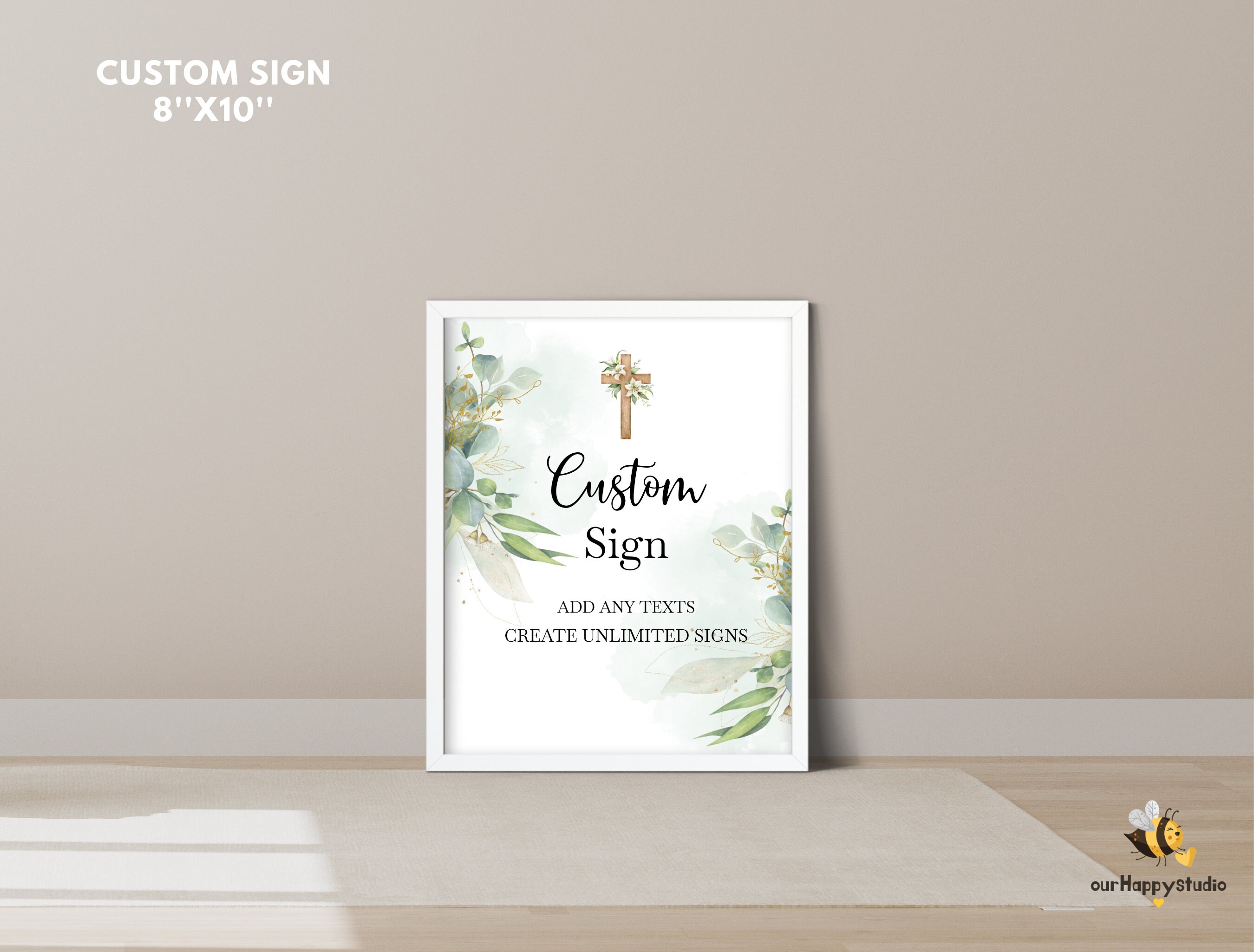 Editable Baptism Welcome Sign Template, First Communion, Baptism Custom ...